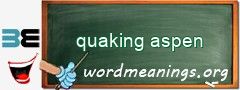 WordMeaning blackboard for quaking aspen